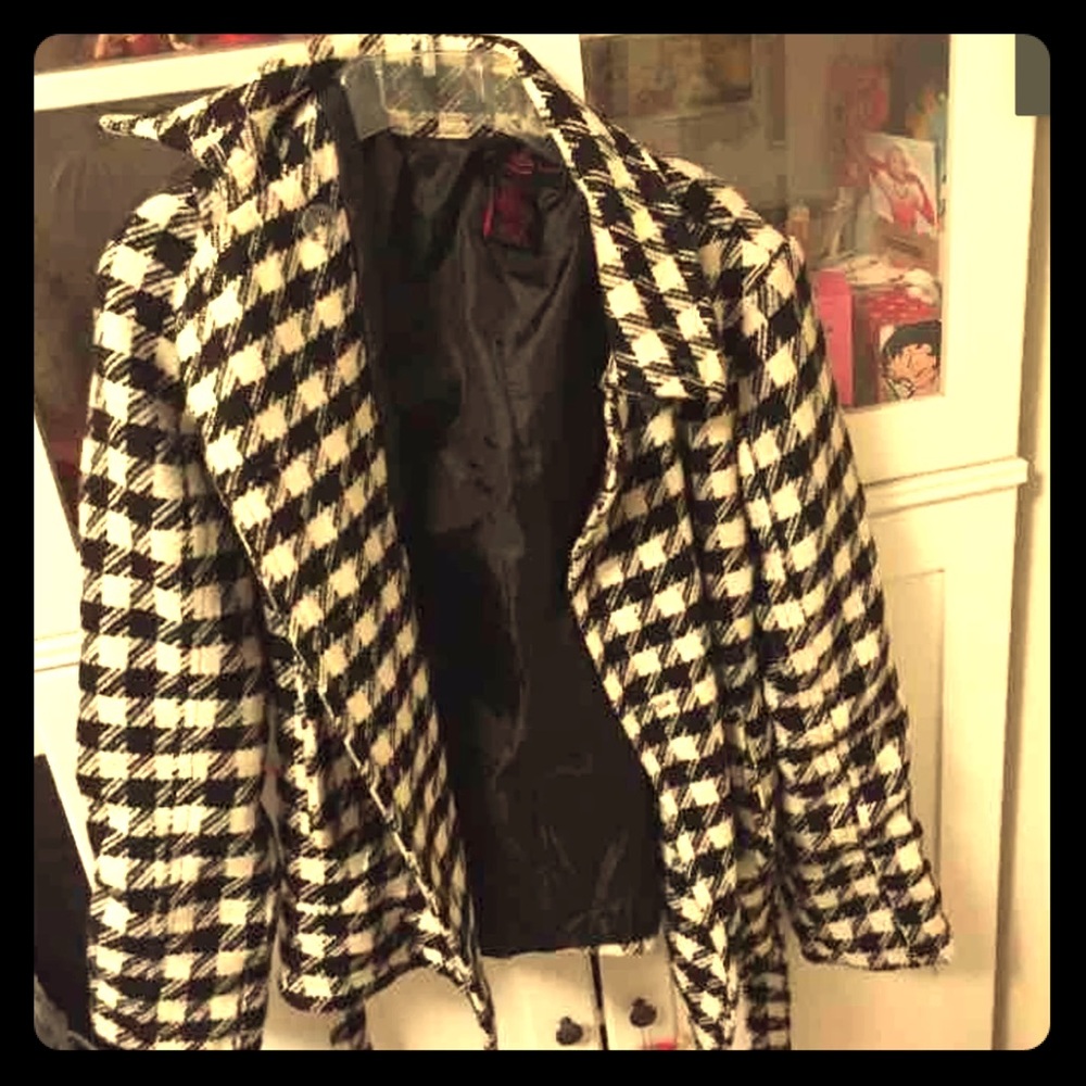Checkered peacoat